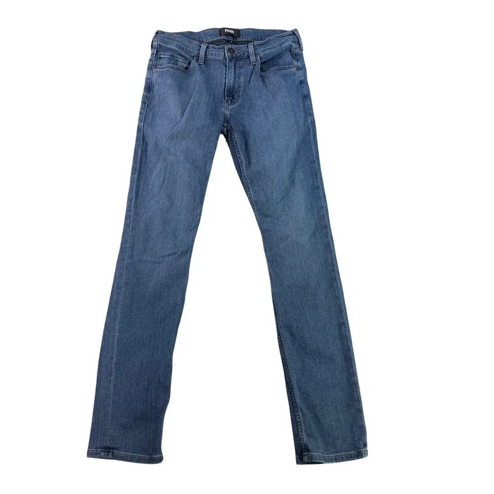 Paige Lennox Jeans Mens 30X34 Blue Slim Fit Transcend Stretch Medium Wash Denim